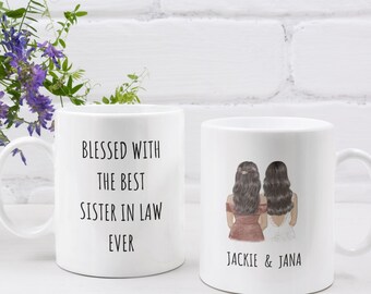 Taza personalizada de cuñada, regalo de cuñada, taza de cuñada, bendecida con la mejor cuñada de todos los tiempos, mejor taza de cuñada