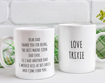 Funny Maine Coon Cat Mug, Personalized Maine Coon Cat Gift, Maine Coon Owner, Maine Coon Dad, Maine Coon Lover, Cat Dad Gift, Cat Owner Gift