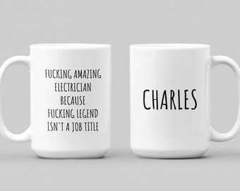 Personalized Electrician Mug, Electrician Gift, Gift for Electrician, Electrician Dad, Electrician Office, Funny Mug For Electrician