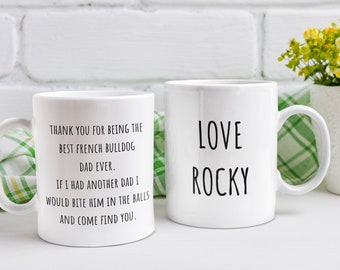 Gepersonaliseerde Franse Bulldog Vader Mok, Frenchie Papa, Hond Vader Mok, Beste Franse Bulldog Vader Ooit, Franse Bulldog Mok, Franse Bulldog Eigenaar Geschenken
