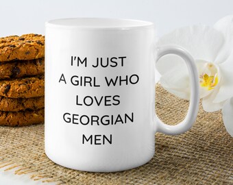 Personalisierte Georgia Tasse, Georgian Geschenk, Umzug nach Georgien, Einfach ein Mädchen, das georgische Männer liebt, Atlanta Tasse, georgianisches Geschenk für Sie