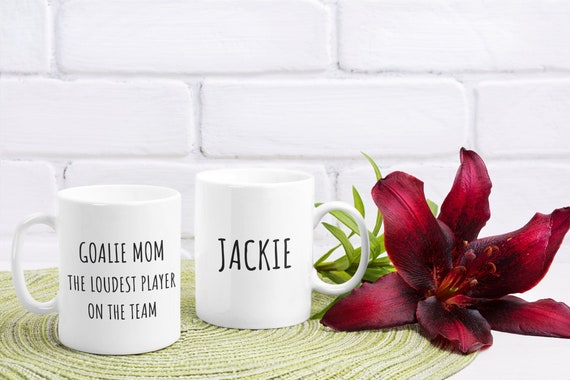 Personalized Hockey Mom Mug, Goalie Mom The Loudest Player On The Team, Hockey Mom Gift, Gift for Mom, Hockey Mom Cup, Custom Hockey Gift