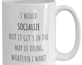 Tazza introversa divertente, Tazza antisociale, Distanziamento sociale, Ew persone, Regalo per amico, Tazza di ansia sociale, Odio le persone, Socialmente imbarazzante