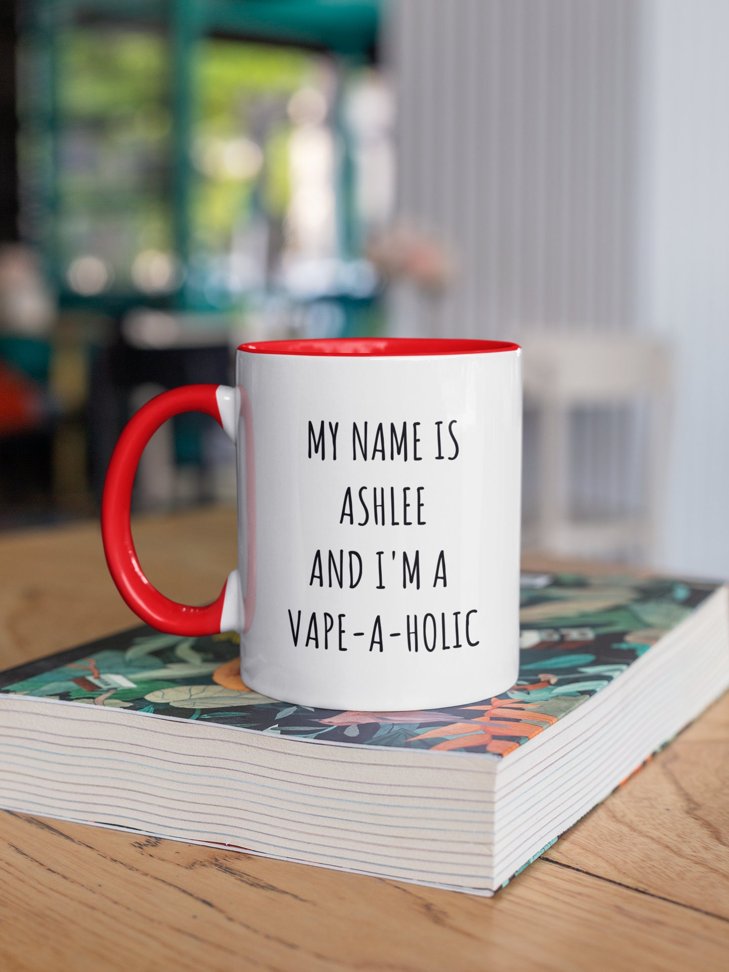 Personalized Vape-a-holic Mug, Vape Lover Mug, My Name is and I'm A Vape- a-holic, Vaping Coffee Mug, Vaper Present, E-cigarette Fans
