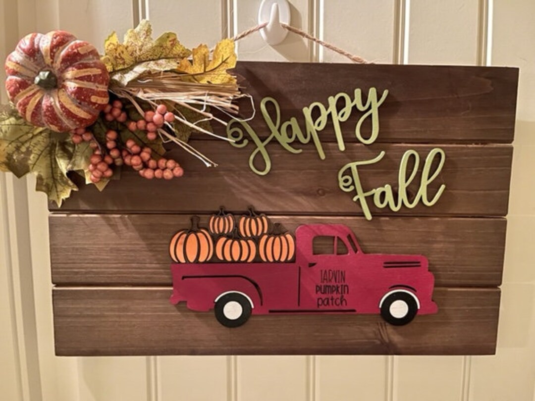 Fall Congratulations Sign Happy Fall Sign, Personalized Happy Fall Sign, Fall Decor, Fall Door ...