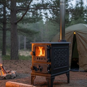 Mini Cast Iron Tent Stove: Portable Wood Burning Camp Heater