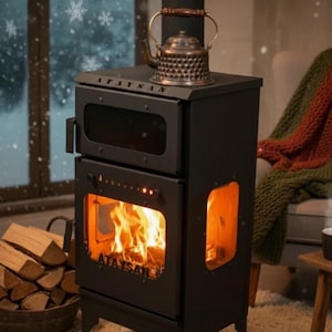 Authentic Pellet Stove with Cooker: 10kg Capacity Fireplace