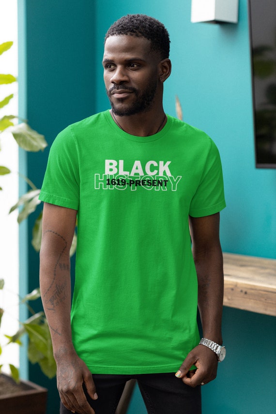 Black History White Letters Unisex Jersey Short Sleeve Tee| Black Owned Shop