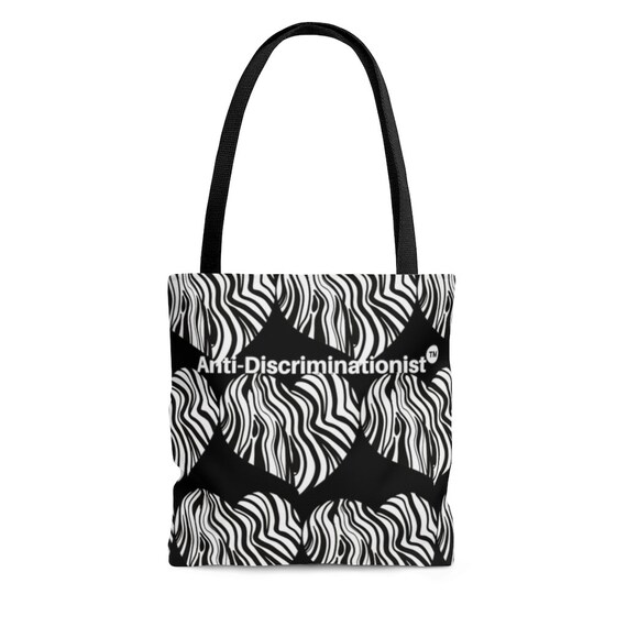 Zebra Heart Black Tote Bag| Urban| Ethnic| Black owned shop| Hand Bag| Black Tote| Linen Tote| Reusable Bag| Gift| Birthday| Awareness Tote|