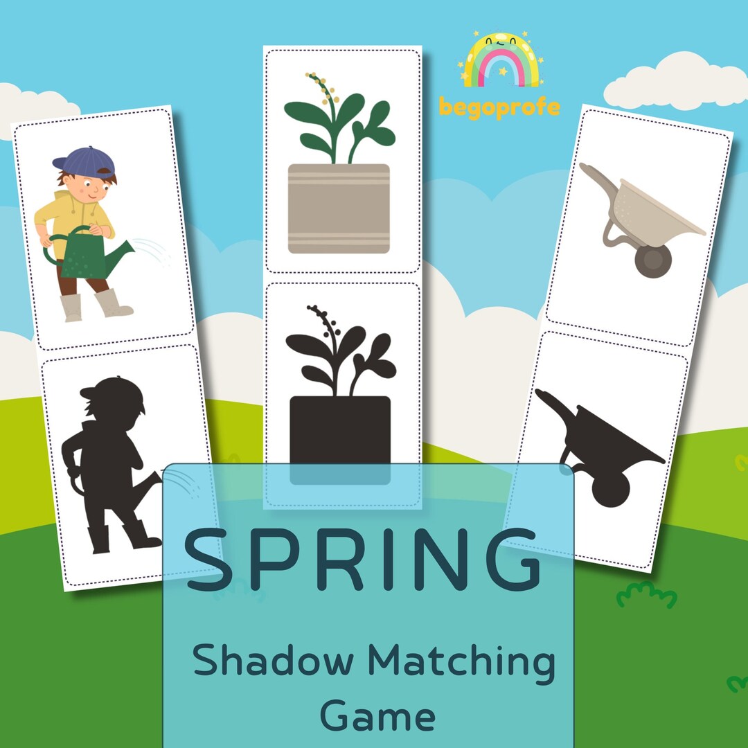 Spring Games Printable, Shadow Matching Cards, Early Learning Binder ...