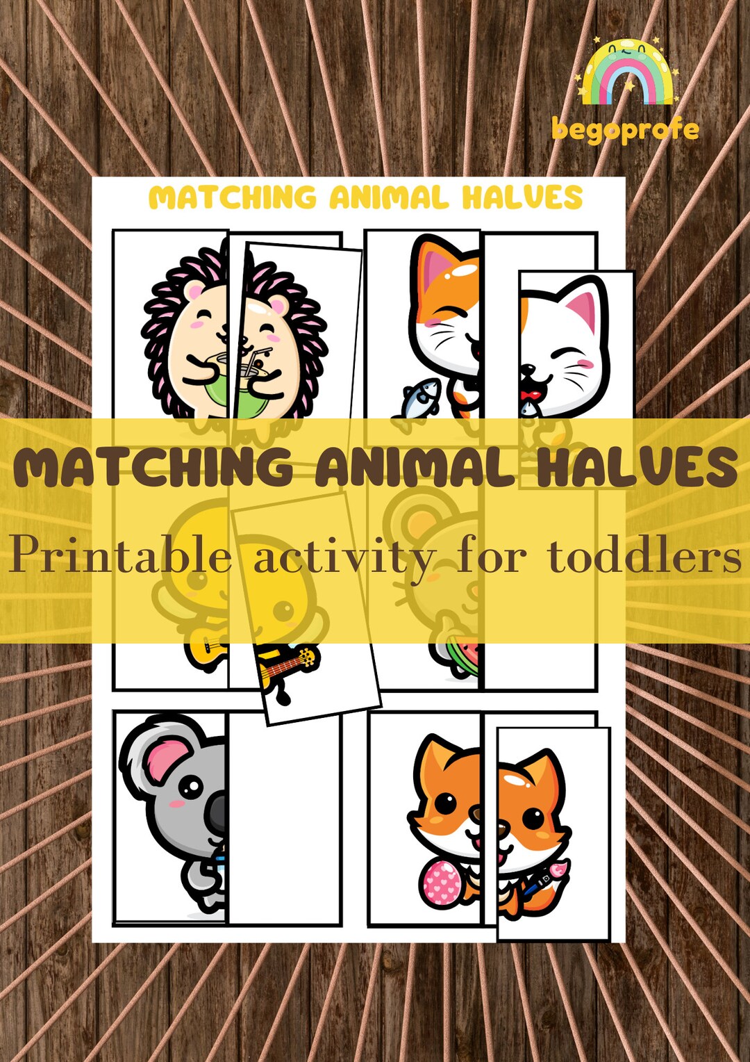 Matching Animal Halves Printable Activity for Toddlers - Etsy