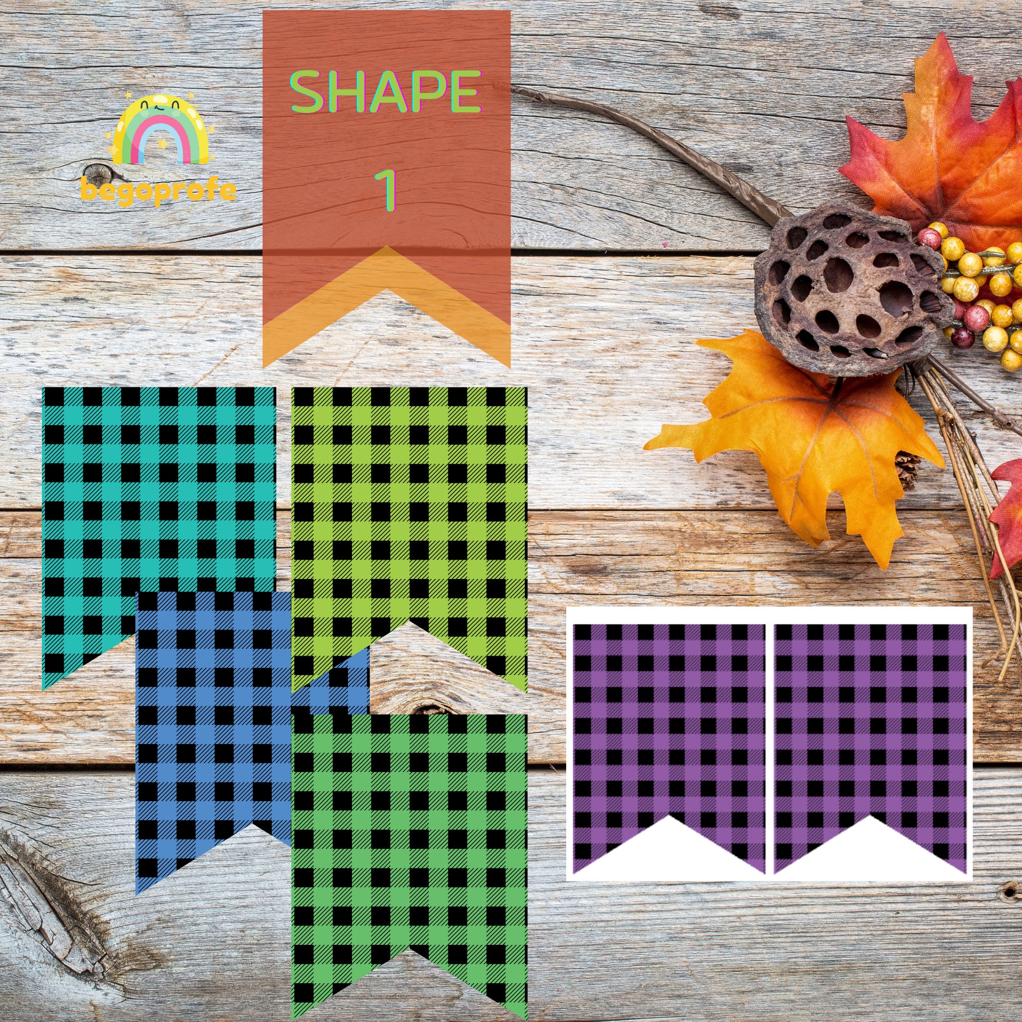 Buffalo Plaid Printable Banner for Kindergarten Pennants Png Etsy