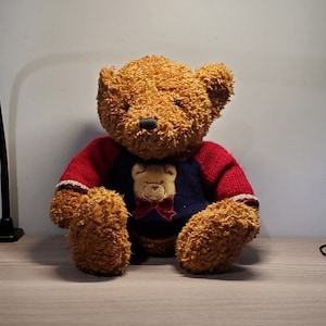 Urso de pelúcia vintage de 14 &quot;Super fofo e macio - suéter de urso adorável de pelúcia bicho de pelúcia