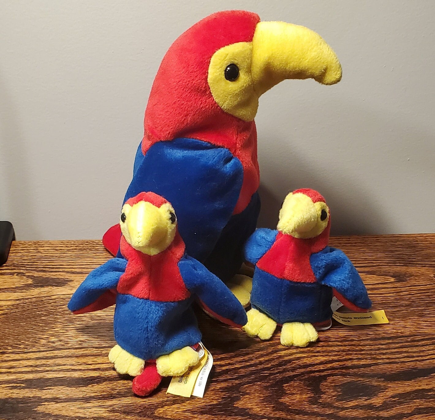Peluche Perroquet Ara Ancien - 50 Cm - Rare, Numéro V204, Très Bon état