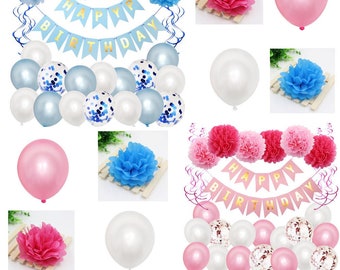 Pom Pom Decorations Birthday Pink Pompoms Blue Pom Pom Decorations Tissue Paper Pom Pom Hanging Party Decorations