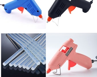 Glue Gun for Crafting, Hot Glue Gun with 10 Free Glue Sticks, UK Plug 20W for DIY Arts, Hobby, Wood, Glass, Plastic, Home Repairs, Fabric