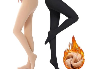 Women Thermal Tights Ladies thick winter thermal Tights Fleece Lined Tights Warm Thermal Soft Fleece Black tights