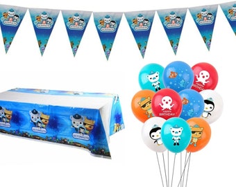 OCTONAUTS BALLOONS Flag Banner Table Cloth Octonauts Birthday Party Decorations