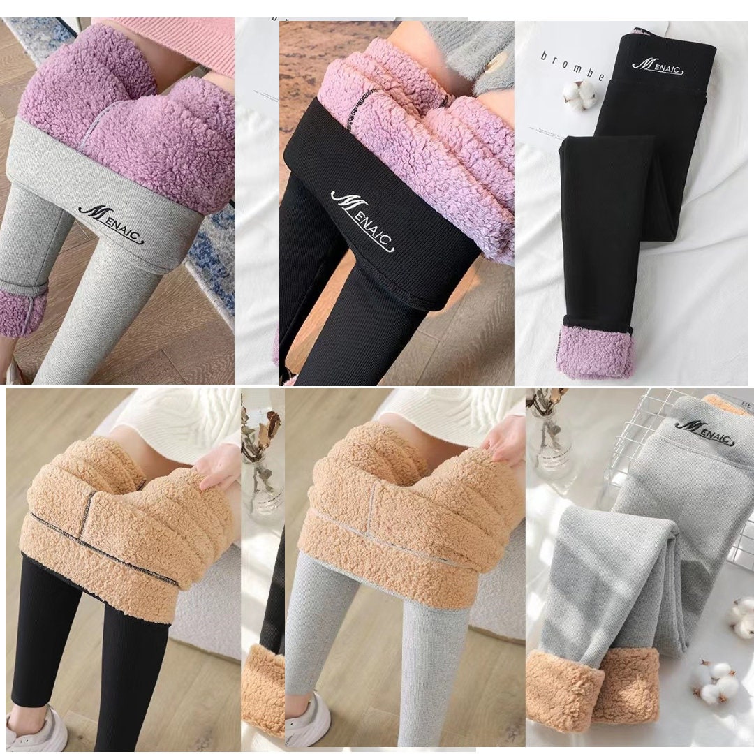 Womens Thermal Leggings Ladies Thick Winter Thermal Leggings Fur Lined Stretchy Leggings Etsy UK