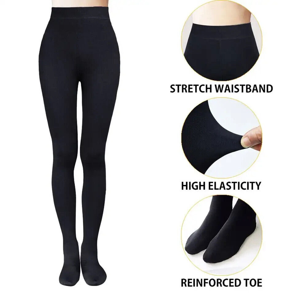 Women Thermal Tights Ladies Thick Winter Thermal Tights Fleece Lined