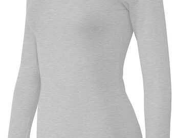 Bozzolo Women's Basic Round Neck Warm Soft Stretchy Long Sleeves T Shirt