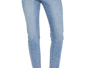 Risen Jeans - High Rise Frayed Hem Relaxed Skinny Jeans - RDP5566