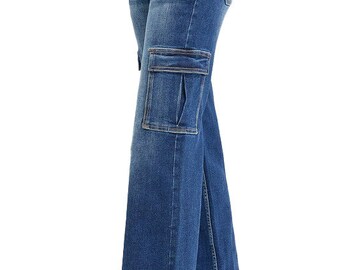 Risen Jeans - High Rise Wide Cargo Jeans - RDP5489