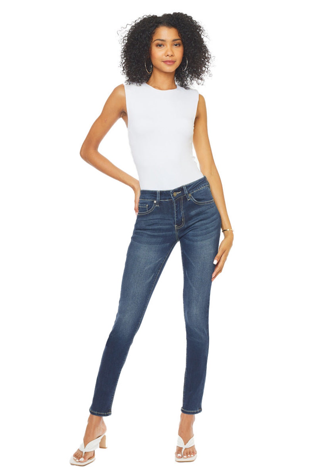 Kancan Women's Mid Rise Super Skinny Jeans KKC7085LOH, DH - Etsy