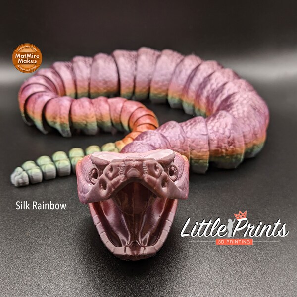 Sensory Rattlesnake Fidget Toy: Engaging Snake Toy for Stress Relief, Anxiety, Desk Fidgeting - Reptile Gift, Articulated Stim Toy!