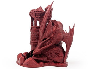 Watchtower Dragon Dice Tower: Enter the Mythic Realm in Style - Your Perfect Companion for Epic D&D and Pathfinder RPG Adventures!
