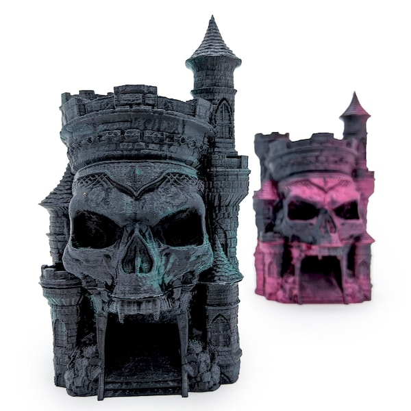 Skull Citadel Dice Tower - Embrace Your Dark Side with the Skull Citadel Dice Tower and Tray by FatesEnd Tiny Towers