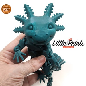 Axolotl Joy: 3D Printed Articulating Fidget Toy - Customize in Various Colors - Good for Stress relief, Desktop Decoration, and Unique Gifts