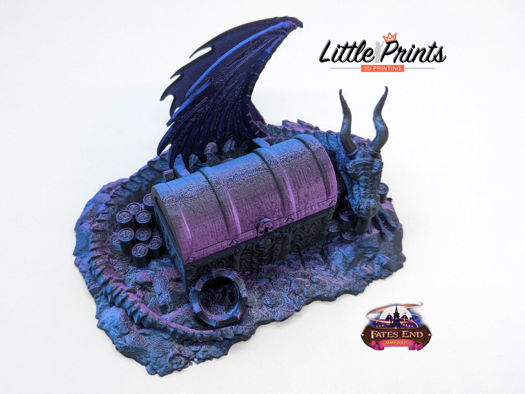 Dragon's Hoard Dice Vault Fates End Design 3D Printed Fantasy Treasure ...