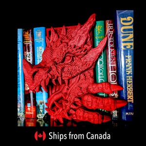 Rincón de lectura de dragones: Inserto para estantería de libros de fantasía impreso en 3D