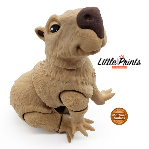 Capybara Fidget Toy - Your Adorable, Tranquil, and Sociable Stress Relief Rodent Designed by MatMire Makes. A Perfect Desktop Companion