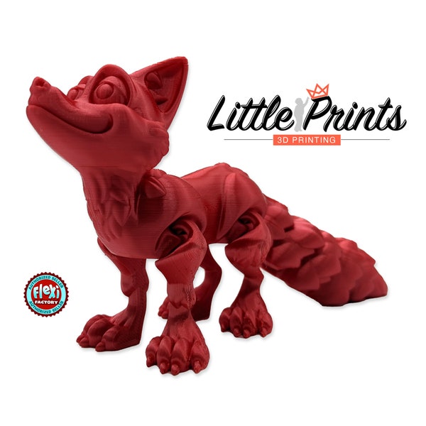 Unique Fox Fidget Toy: 3D Printed with Moveable Legs & Tail - Stress Relief, Worry Pet, Desk Toy Fun! Perfect Gift Idea!