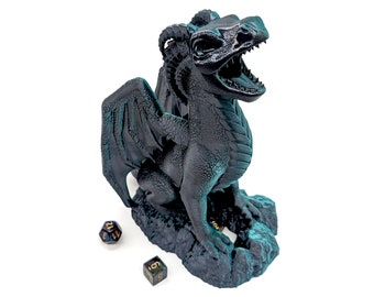 Om Nom Dragon Dice Tower: Boost Your Dungeons and Dragons Experience with this RPG Dice Roller! Perfect for Gaming & Gamer Gift!