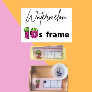 Watermelon Tens Frame - Table Top Aufgabe | Kleinkind Aufgabe | Zahlensinn | Homeschool-Aktivität
