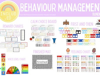 Behaviour Management Bundle | Special Education Visuals | Schedules| Rewards Charts | Classroom organisation | Behavior expectations