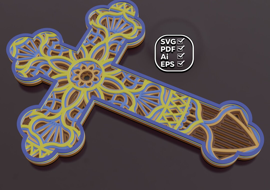 Lean Cross Vector Layered Cross Laser or CNC Project - Etsy