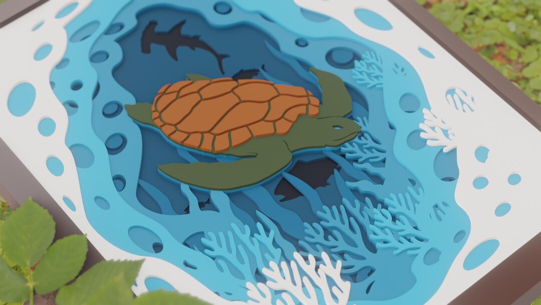 Layered Wood Sea Turtle Wall Art: Parametric Design Laser Files - Etsy UK