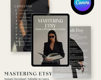 Mastering Etsy Guide with MRR & PLR DFY resell rights sell on Etsy Ebook Canva 1% top seller