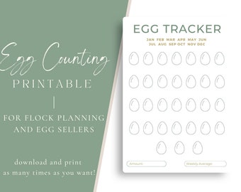 Printable Egg Tracker, Backyard Chicken Egg Laying Tracker, Homestead Tracker, Monthly Egg Tracker, Farm Printable, Homestead Printable