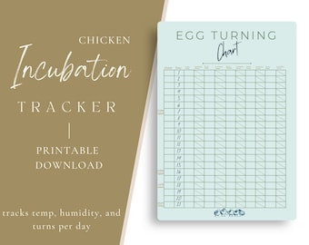 Egg Turning Chart, Incubating Chickens, Incubation Planner, Printable Incubation Calendar, Homestead Calendar, Egg Humidity and Temp Tracker