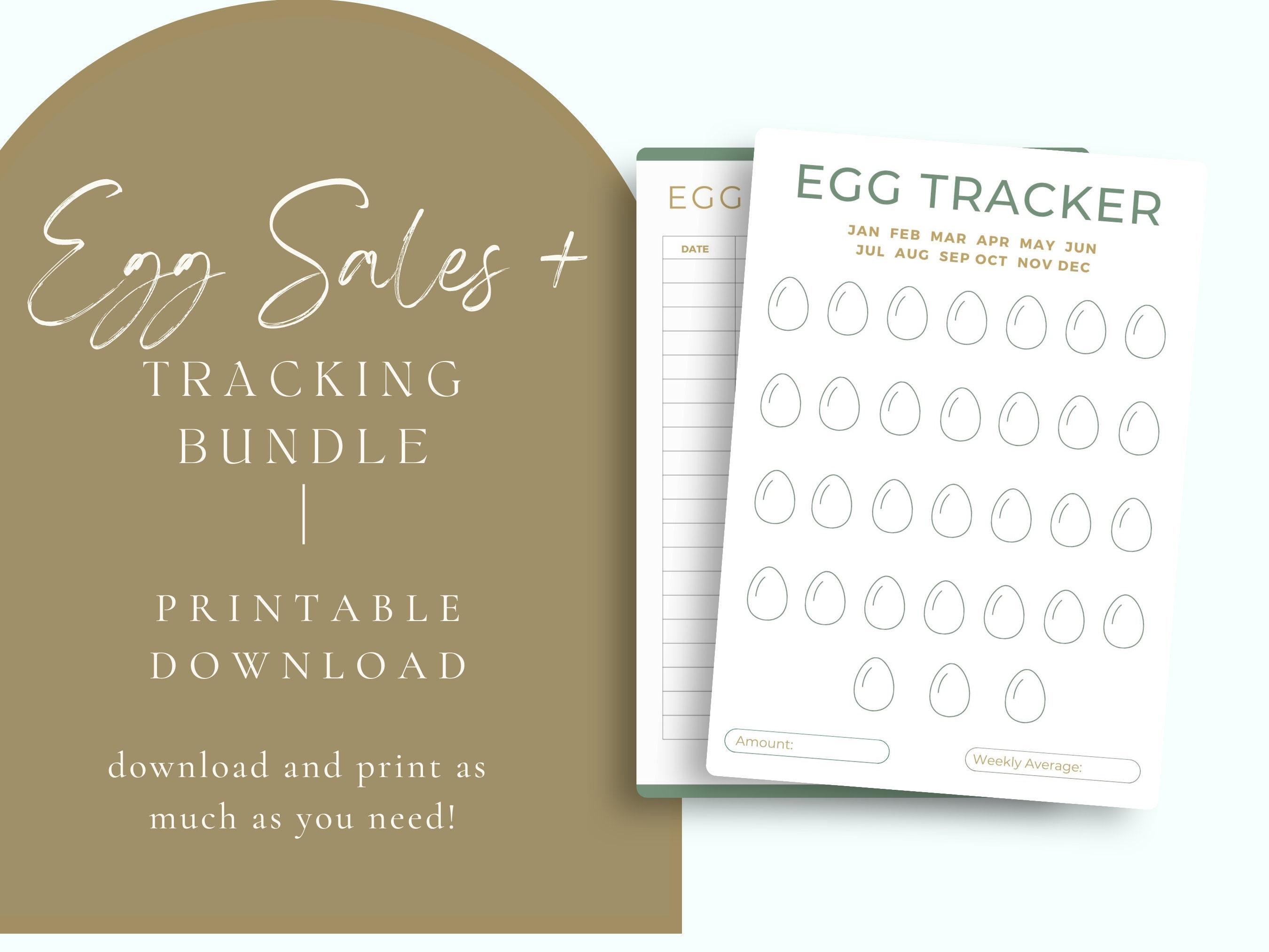 Egg Sales Tracker Bundle, Egg Inventory and Sales Sheets, Printable Download, Homestead