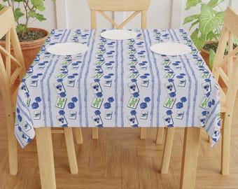 Blaue Chinoiserie Mahjong Tischdecke, Spielnacht Party Dekor