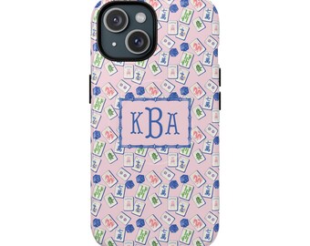 Monogrammed Mahjong Phone Case, Magnetic, Protective