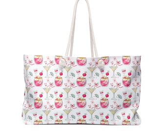 Mahjong Travel Tote Bag: Stylish Carrying Case, Cream Rope Handles