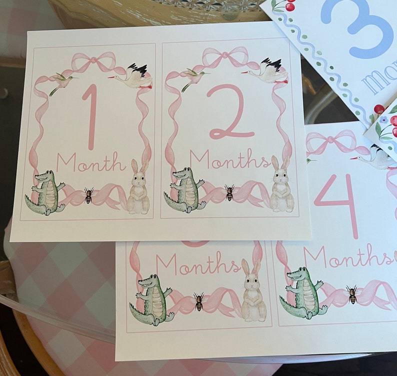 Printable Milestone Cards, Girl Milestone Cards, Pink Milestone Cards, Baby Milestone Cards ...