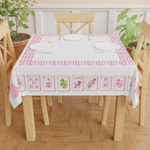 Chinoiserie Mahjong Tablecloth, Mahjong Game Party, Mahjong Chinoiserie, Preppy Mahjong, Mahjong Gift, Mah Jongg Accessories, Mahj League